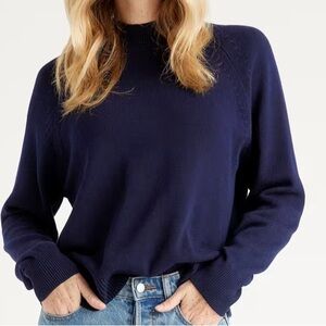 Ted Baker London Ribbed Knit Wool Sweater Navy Blue Sz 4 Large Women's Sweater